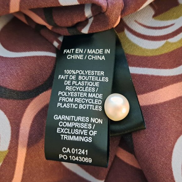 SIMONS Scarf Collar Printed Shirt, sz large - Picture 10 of 10